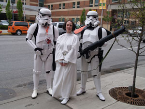 Princess Leia with Storm Troopers